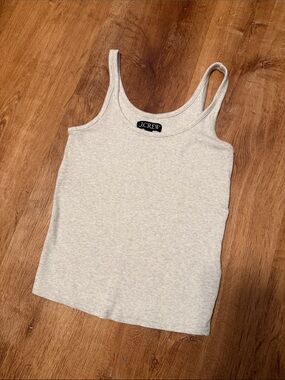 J.Crew Light Heather Gray Ribbed Tank Top